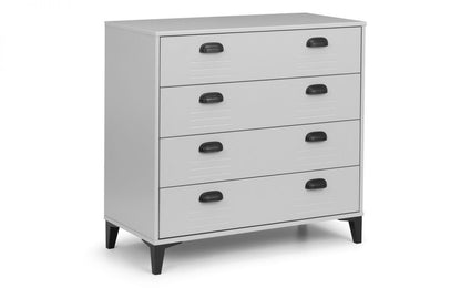 Julian Bowen Lakers Locker Grey Pine 4 Drawer Chest