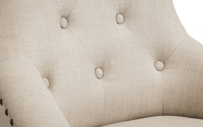 2 x Julian Bowen Loire Oatmeal Linen Oak Button Back Dining Chairs