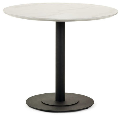 Julian Bowen Luca black and white round dining table for 4