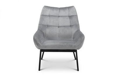 Julian Bowen Lucerne Grey Velvet Accent Chair