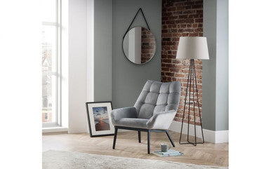 Julian Bowen Lucerne Grey Velvet Accent Chair