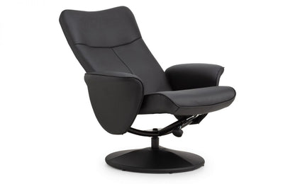 Julian Bowen Lugano Black Faux Leather Swivel And Recliner Chair