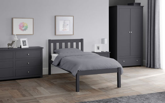 Julian Bowen Luna Anthracite 4ft6 Double Solid Pine Bed