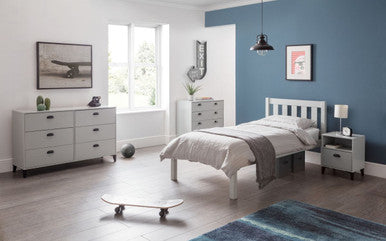 Julian Bowen Luna Dove Grey 4ft6 Double Solid Pine Bed