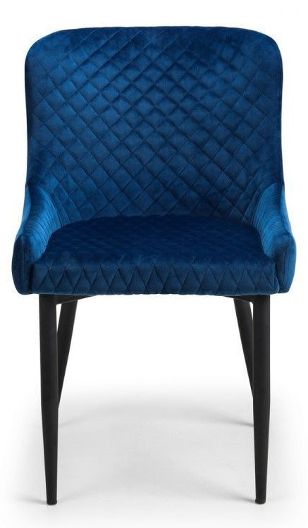 Julian Bowen Luxe Blue Velvet Dining Chair
