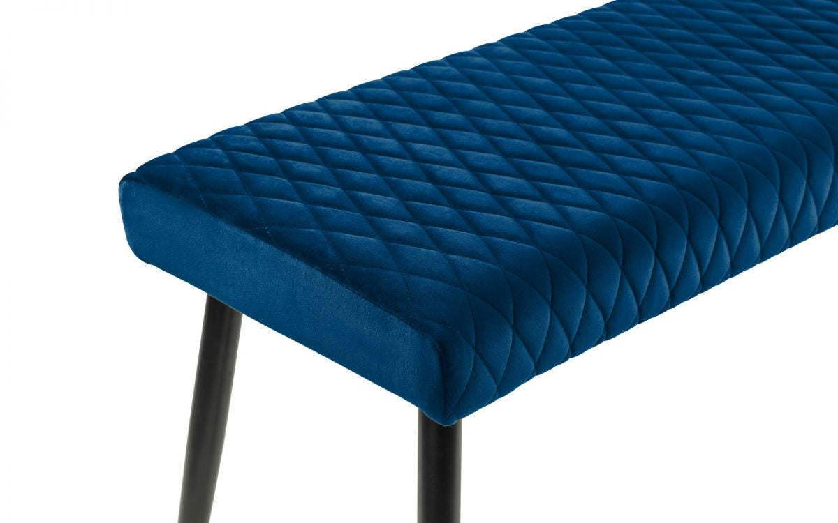 Julian Bowen Luxe Blue Velvet Low Dining Bench