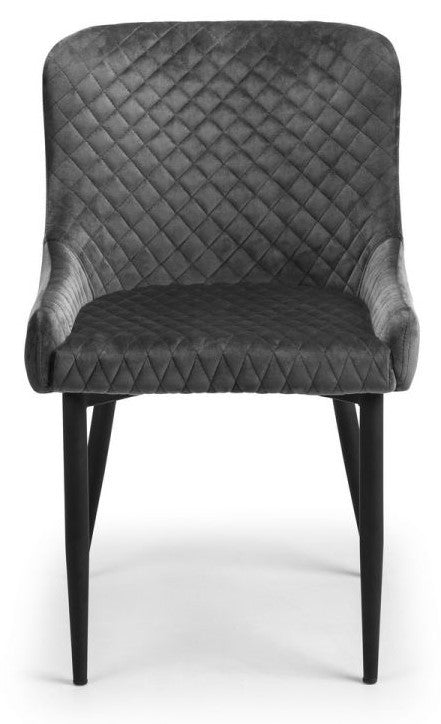 Julian Bowen Luxe Grey Velvet Dining Chair