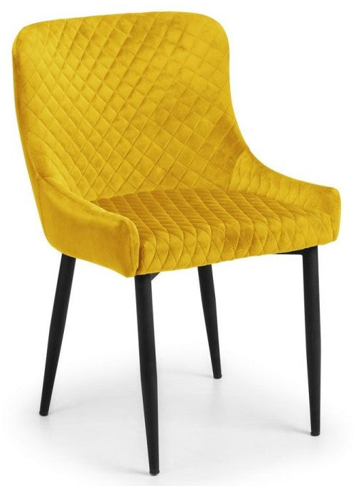Julian Bowen Luxe Mustard Velvet Dining Chair