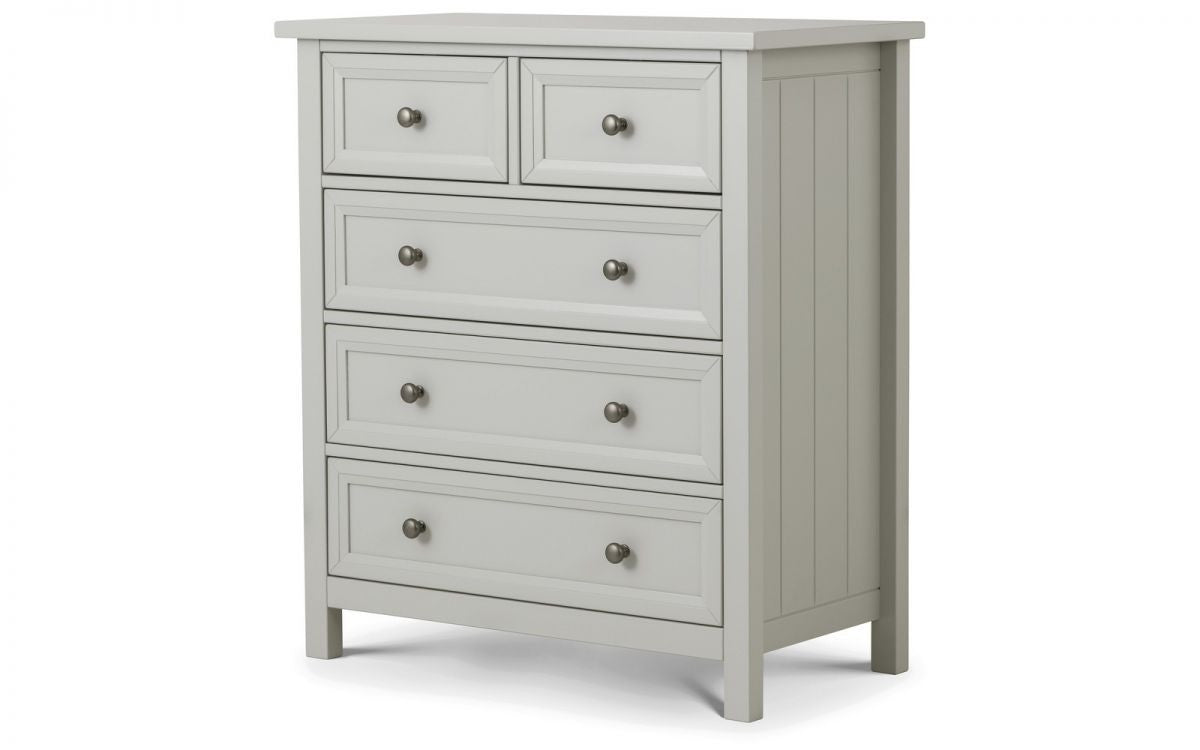 Julian Bowen Maine Dove Grey 3 + 2 Drawer Chest