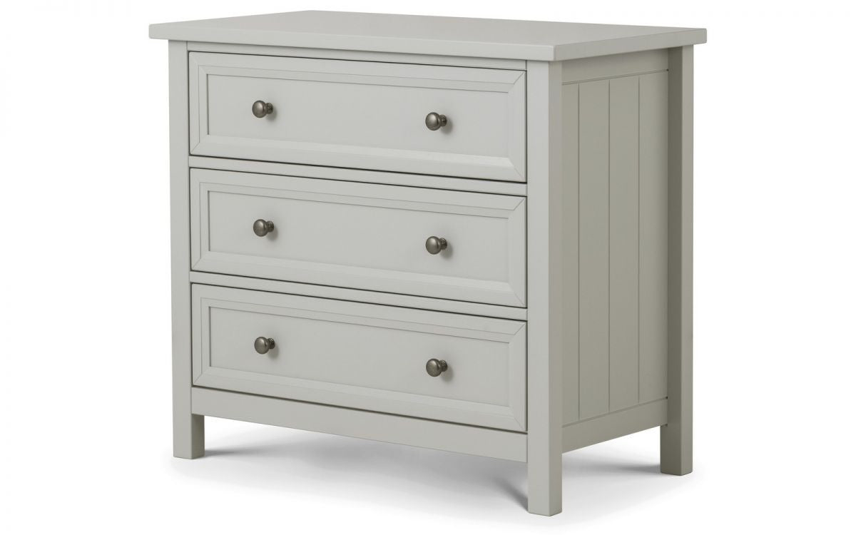 Julian Bowen Maine Dove Grey 3 Drawer Wide Chest