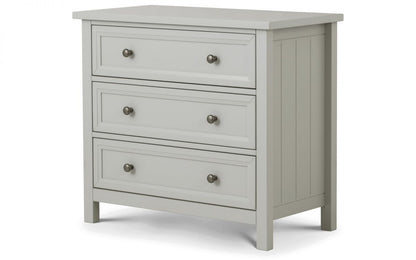 Julian Bowen Maine Dove Grey 3 Drawer Wide Chest