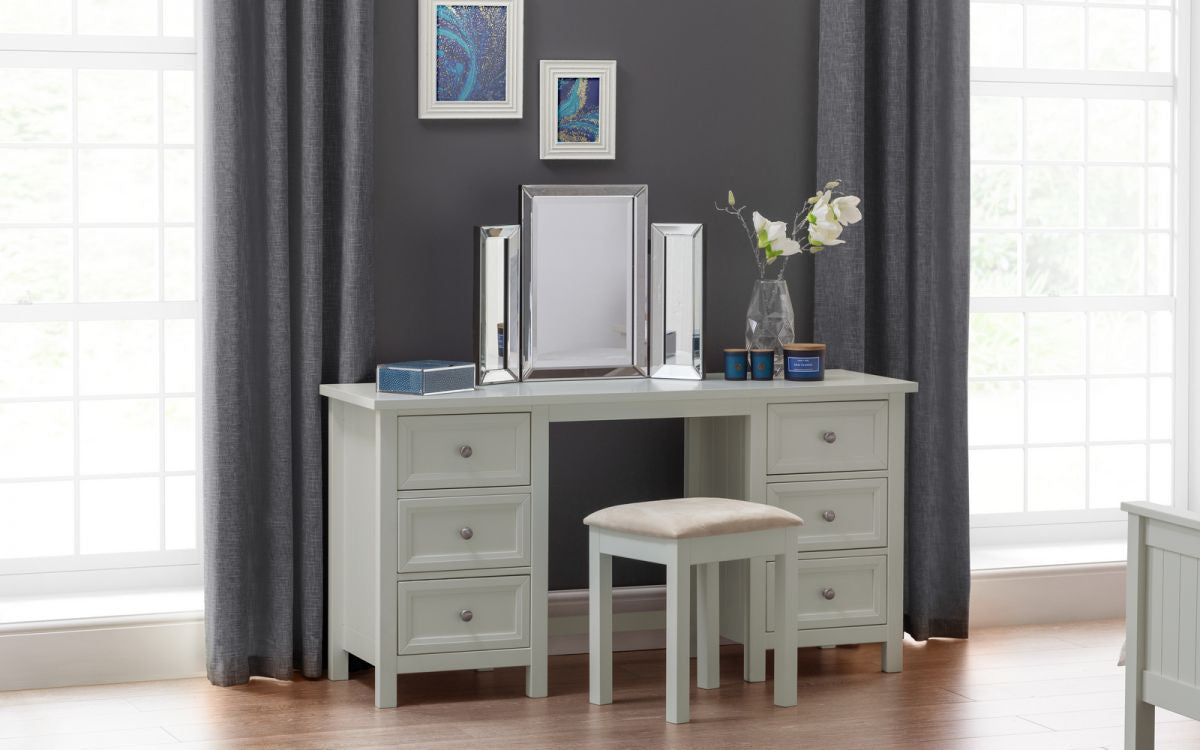 Julian Bowen Maine Dove Grey Wooden Dressing Table