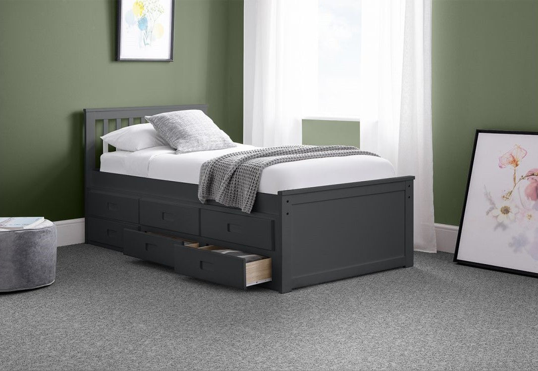 Julian Bowen Maisie Anthracite Bed With Underbed And Drawers