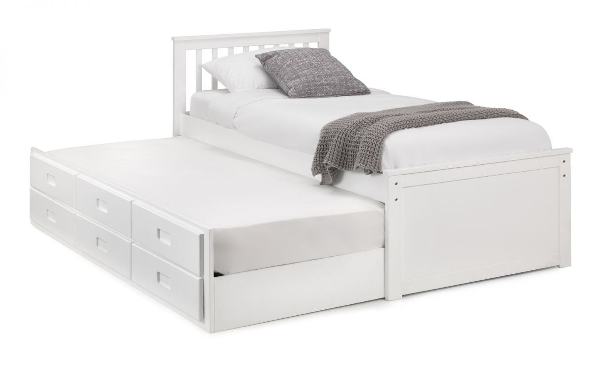 Julian Bowen Maisie White Pine Captains Bed With Underbed And Drawers