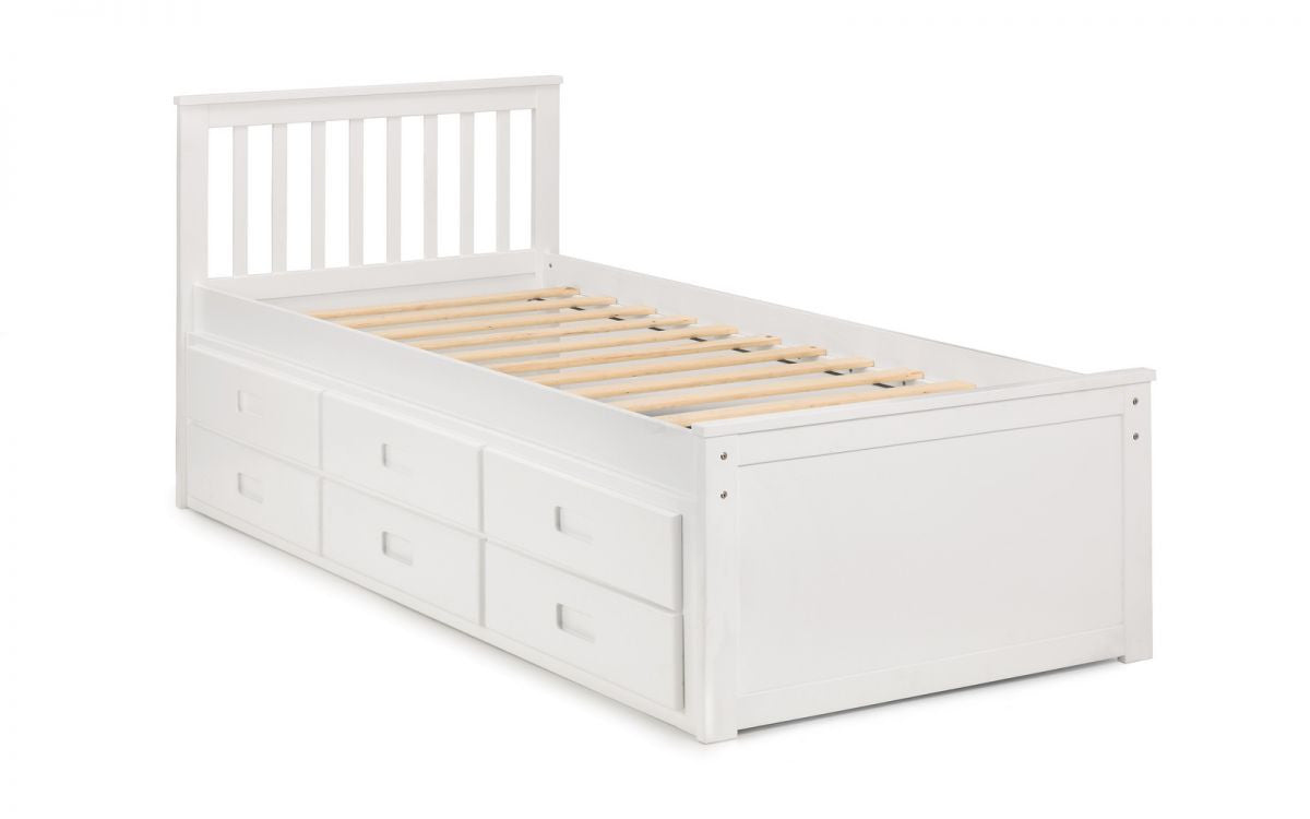 Julian Bowen Maisie White Pine Captains Bed With Underbed And Drawers