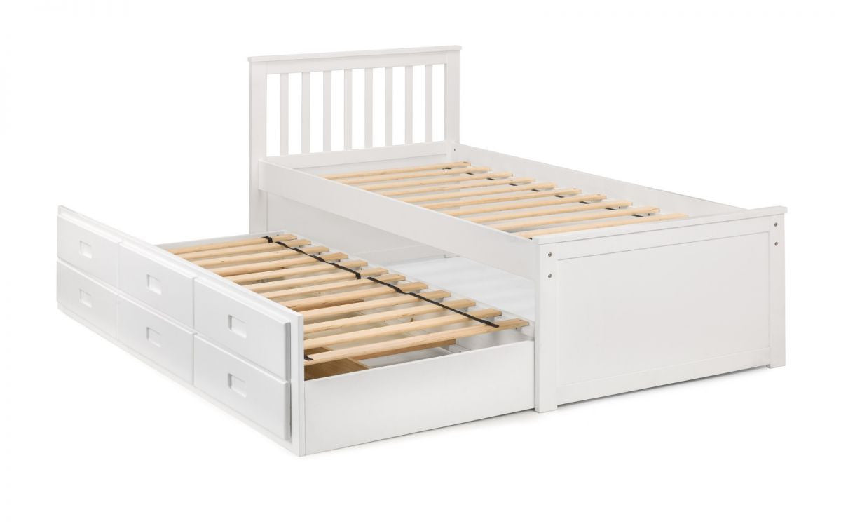 Julian Bowen Maisie White Pine Captains Bed With Underbed And Drawers