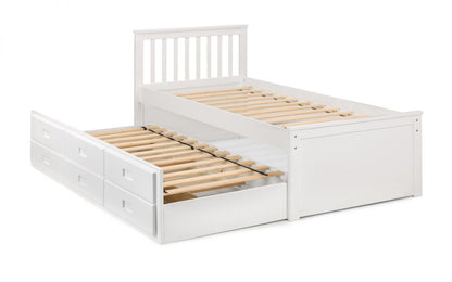 Julian Bowen Maisie White Pine Captains Bed With Underbed And Drawers