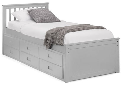 Julian Bowen Maisie Dove Grey Bed With Underbed And Drawers