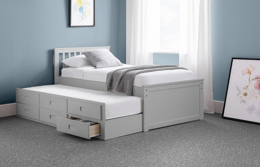 Julian Bowen Maisie Dove Grey Bed With Underbed And Drawers