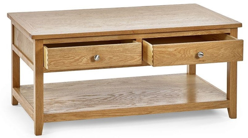 Julian Bowen Mallory Oak 2 Drawers Coffee Table