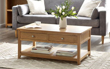 Julian Bowen Mallory Oak 2 Drawers Coffee Table