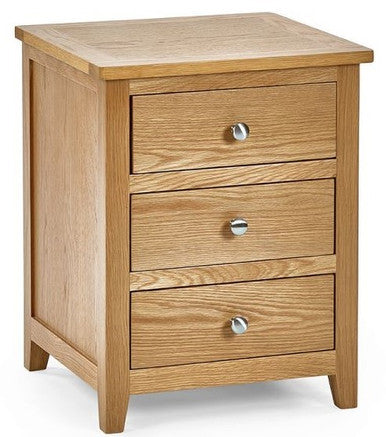 Julian Bowen Mallory Oak 3 Drawer Bedside