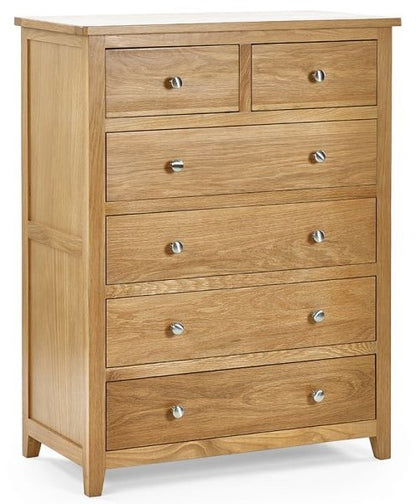 Julian Bowen Mallory Oak 4+2 Drawer Chest
