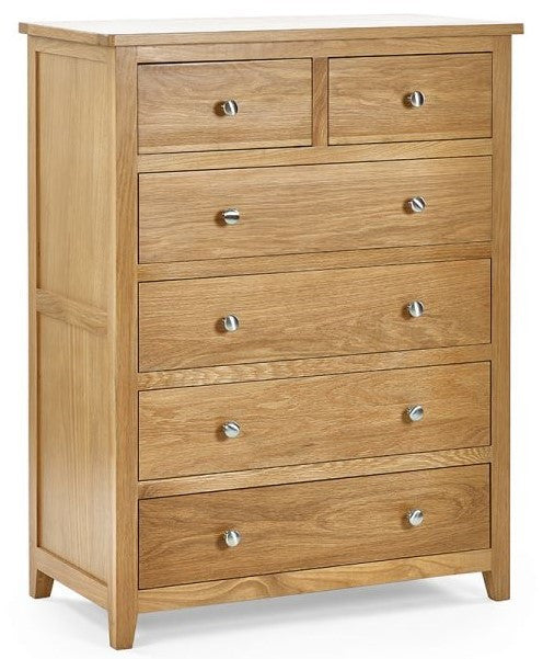 Julian Bowen Mallory Oak 4+2 Drawer Chest