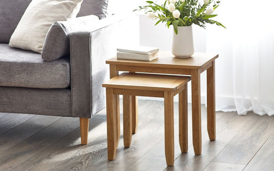 Julian Bowen Mallory Oak Nest Of 2 Tables