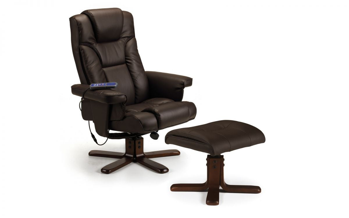 Julian Bowen Malmo Brown Recline Massage Chair