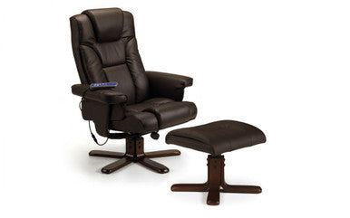 Julian Bowen Malmo Brown Recline Massage Chair