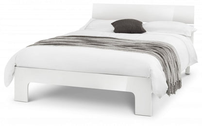 Julian Bowen Manhattan 5ft Kingsize White High Gloss Bed