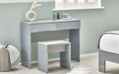 Julian Bowen Manhattan Grey Dressing Table With 2 Drawers