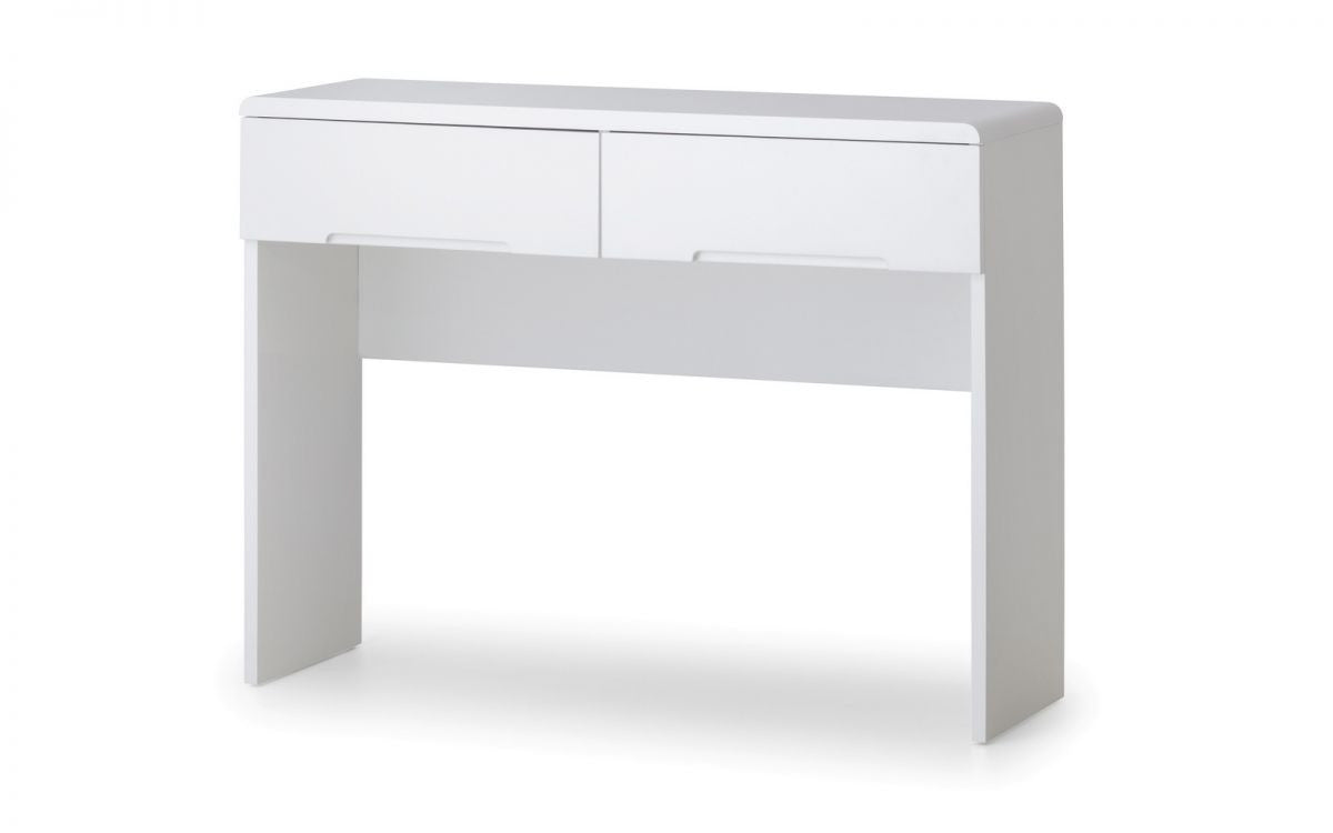 Julian Bowen Manhattan White High Gloss Dressing Table With 2 Drawers