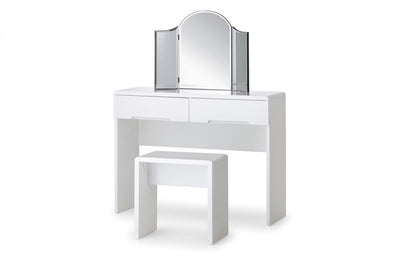 Julian Bowen Manhattan White High Gloss Dressing Table With 2 Drawers