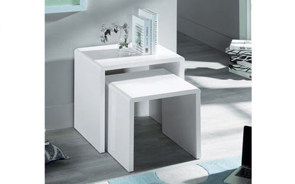Julian Bowen Manhattan White High Gloss Nest Of Tables