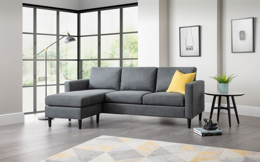 Julian Bowen Marant Grey Fabric Corner Sofa