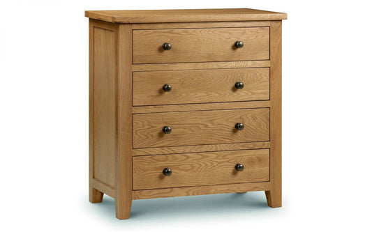 Julian Bowen Marlborough Oak 4 Drawer Chest