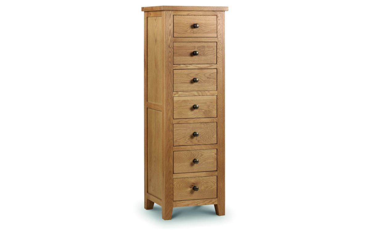 Julian Bowen Marlborough Oak 7 Drawer Chest