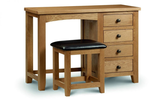 Julian Bowen Marlborough Single Oak Pedestal Dressing Table