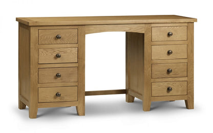 Julian Bowen Marlborough Twin Oak Pedestal Dressing Table