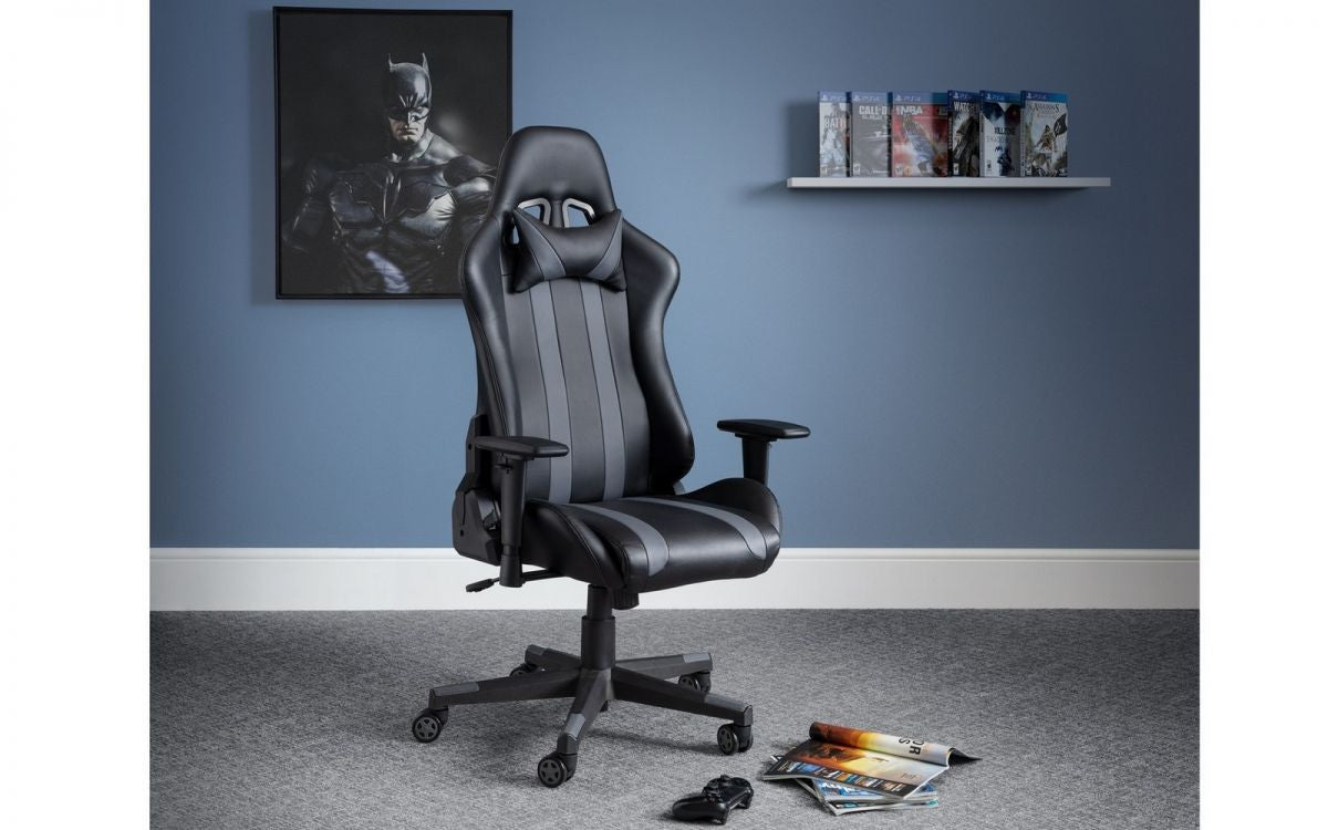 Julian Bowen Meteor Black Faux Leather Gaming Chair