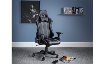 Julian Bowen Meteor Black Faux Leather Gaming Chair