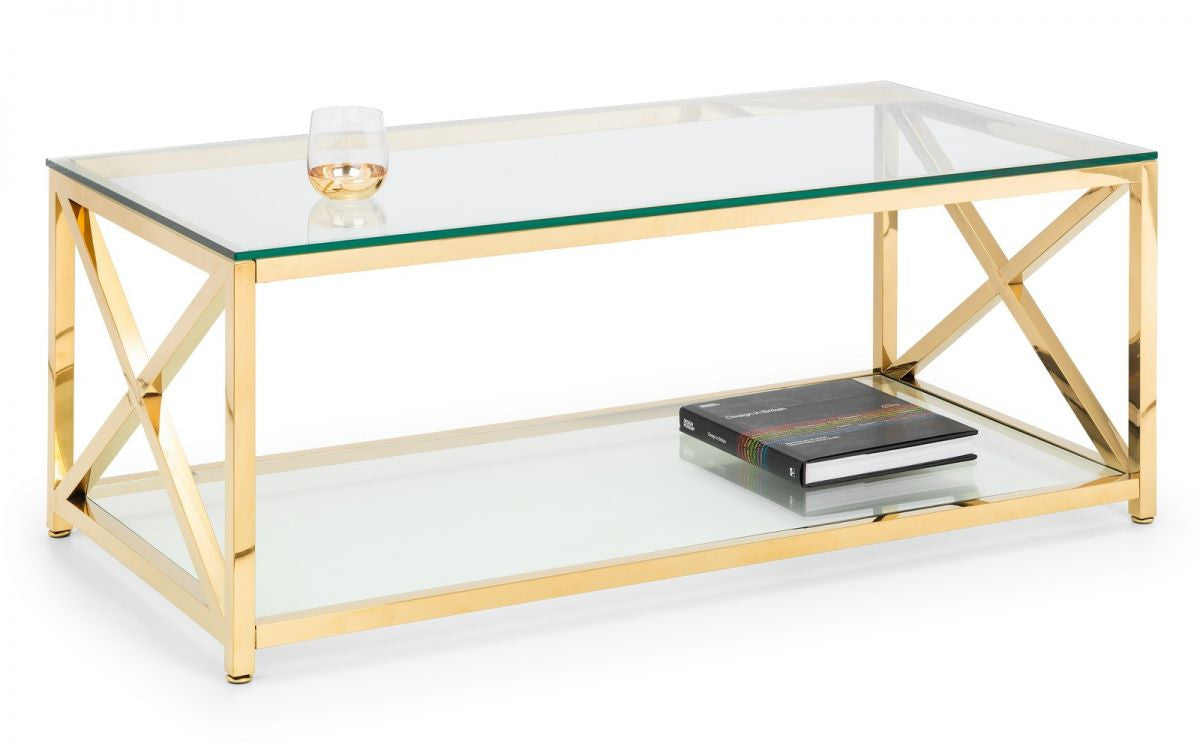 Julian Bowen Miami Gold Steel Coffee Table