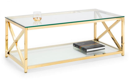 Julian Bowen Miami Gold Steel Coffee Table