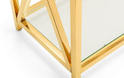 Julian Bowen Miami Gold Steel Console Table