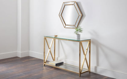 Julian Bowen Miami Gold Steel Console Table