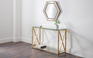 Julian Bowen Miami Gold Steel Console Table