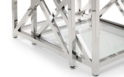 Julian Bowen Miami Silver Glass Nest Of Tables