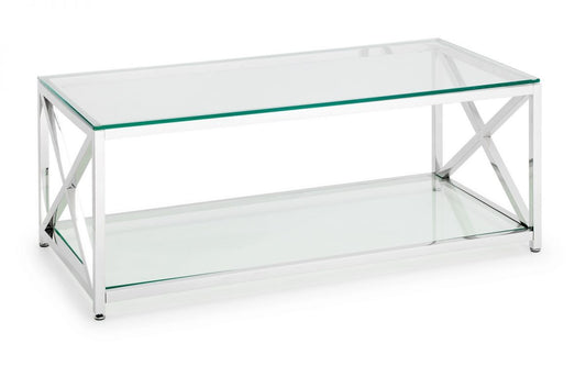 Julian Bowen Miami Silver Steel Coffee Table